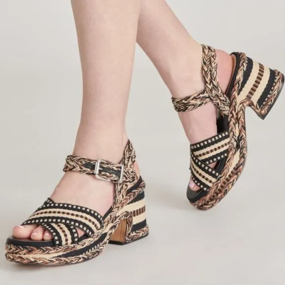 new DOLCE VITA Made In Brazil Grayce Heel Sandals black multi for women…