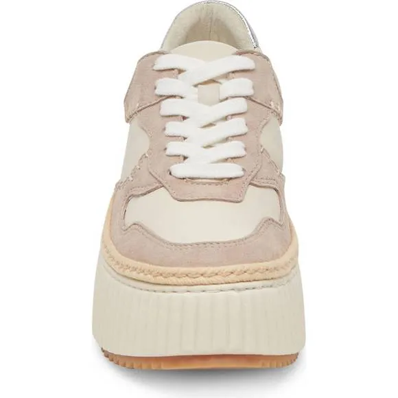 NEW DOLCE VITA women's dandi platform sneaker in taupe multi leather