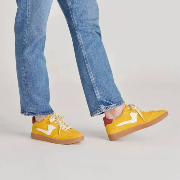 NEW DOLCE VITA women's notice sneakers in mustard suede