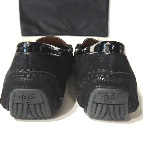 NEW!! Donald J Pliner Black Suede Gorgeous Crystal Rhinestone Flats Size 5.5