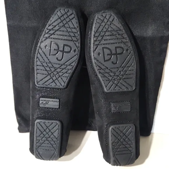 NEW!! Donald J Pliner Black Suede Gorgeous Crystal Rhinestone Flats Size 5.5