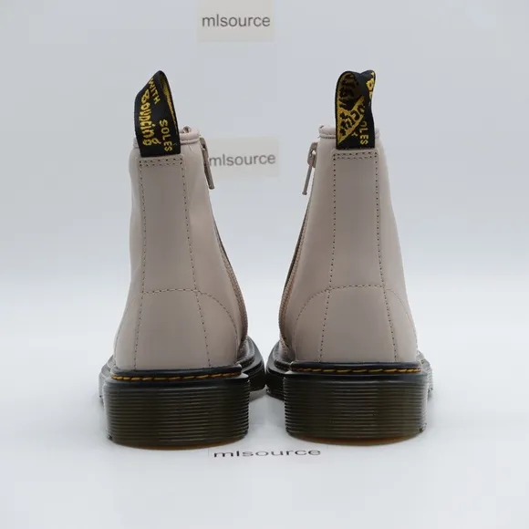 NEW Dr. Martens 1460 Leather Side Zip Boots 25634348 Beige