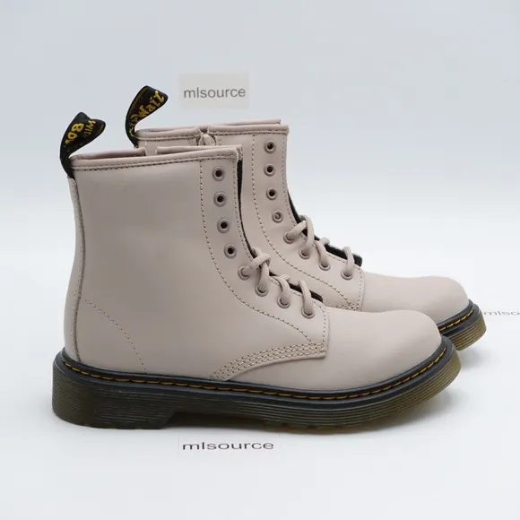 NEW Dr. Martens 1460 Leather Side Zip Boots 25634348 Beige