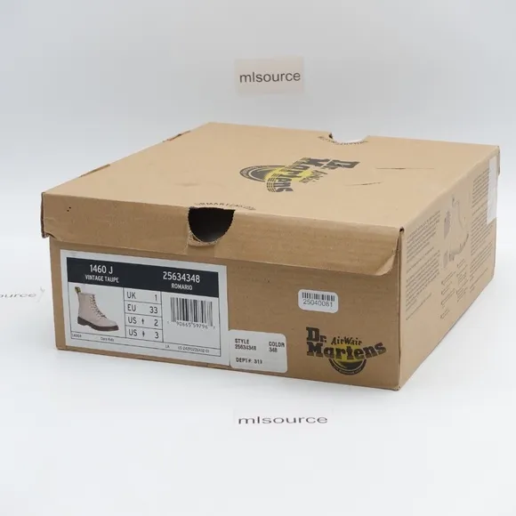 NEW Dr. Martens 1460 Leather Side Zip Boots 25634348 Beige