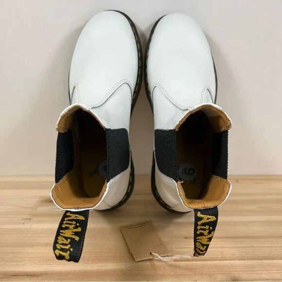 NEW Dr Martens 2976 Chelsea boots womens 10 Mens 9 white leather boots