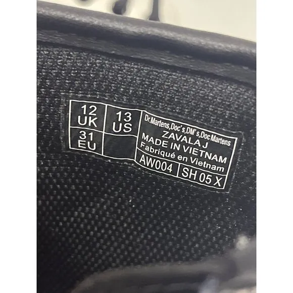 NEW! Dr Martens Zavala White Bone Boots Girls Size 13 Side Zip