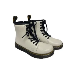 NEW! Dr Martens Zavala White Bone Boots Girls Size 13 Side Zip