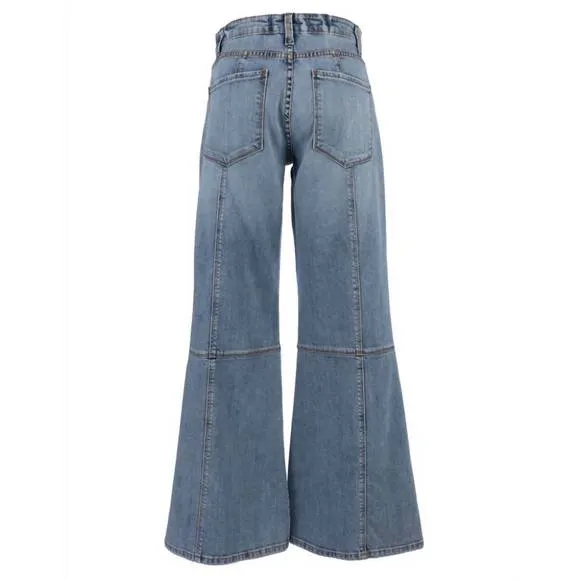 NEW EDYSON cary high rise long wide leg jeans in light arles wash