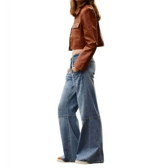 NEW EDYSON cary high rise long wide leg jeans in light arles wash