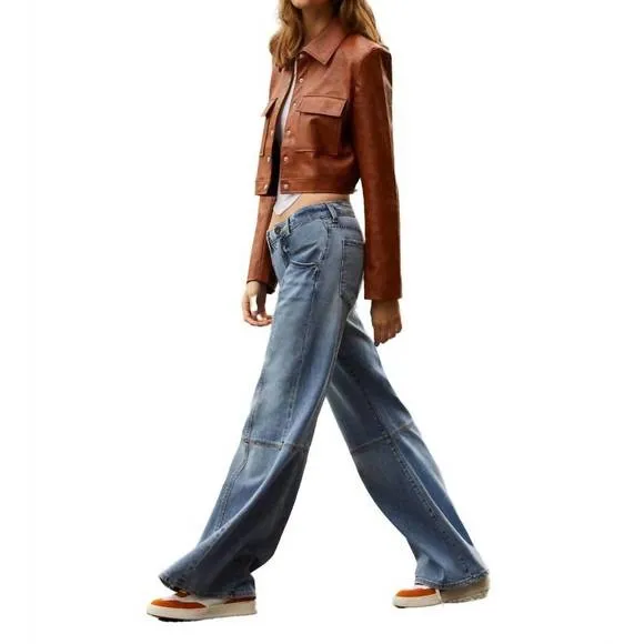 NEW EDYSON cary high rise long wide leg jeans in light arles wash
