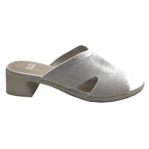 New Eileen Fisher Naja Stretch Knit Block Heel Cream Mule Sandals Size 9.5