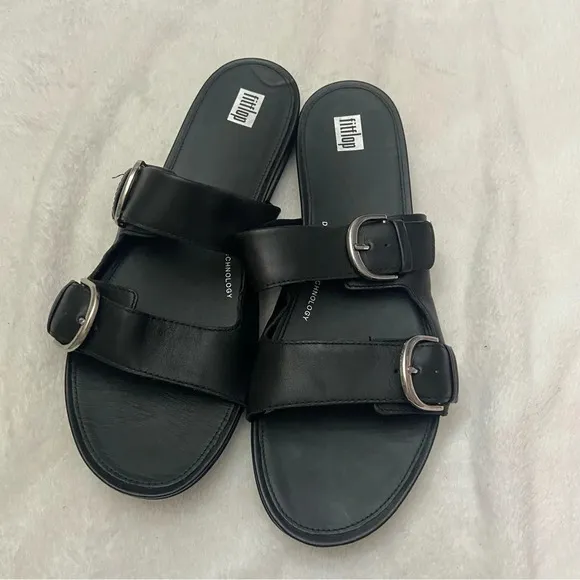 New! Fitflop Gracie two bar sandals black