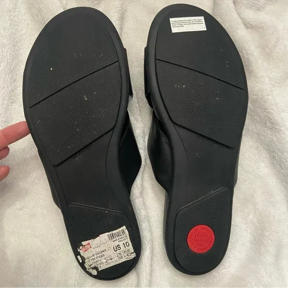New! Flipflop GRACIE Leather Cross Slides Size 10