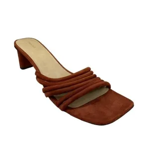 NEW Frame Le Tonga Mules Slides Brick Brown Heels 40.5 / 10 Strappy Sandals