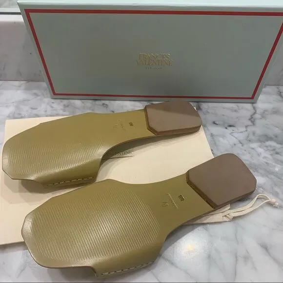 NEW✨ Frances Valentine Strappy Gold Slides Sandals