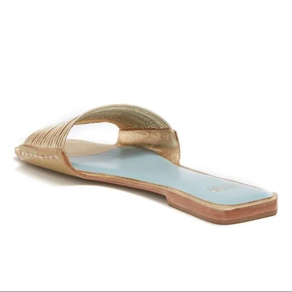 NEW✨ Frances Valentine Strappy Gold Slides Sandals