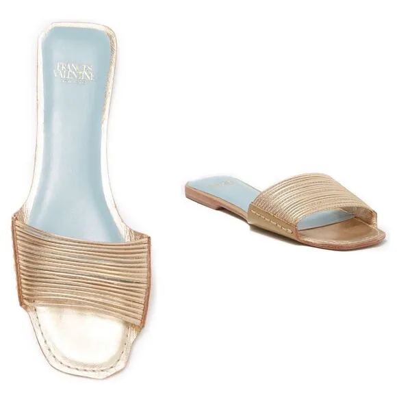 NEW✨ Frances Valentine Strappy Gold Slides Sandals