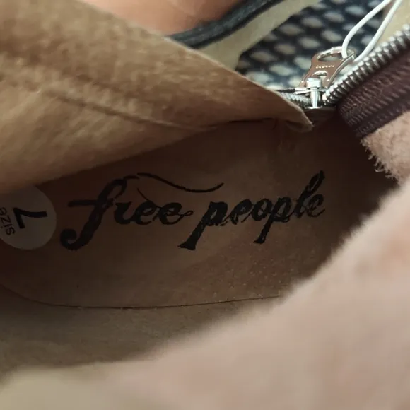 New Free People Jack Zip Brown Tan Ankle Boots with Side Zipper and Heel