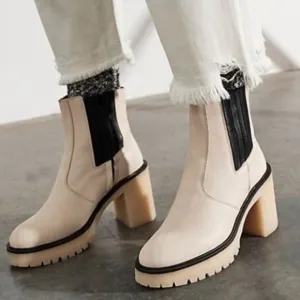 NEW Free people James Chelsea chunky boot white size 9 US heels boots sh…