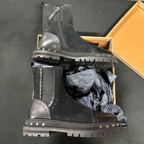 New Free People Tate Black Studded Chelsea Boots 8.5