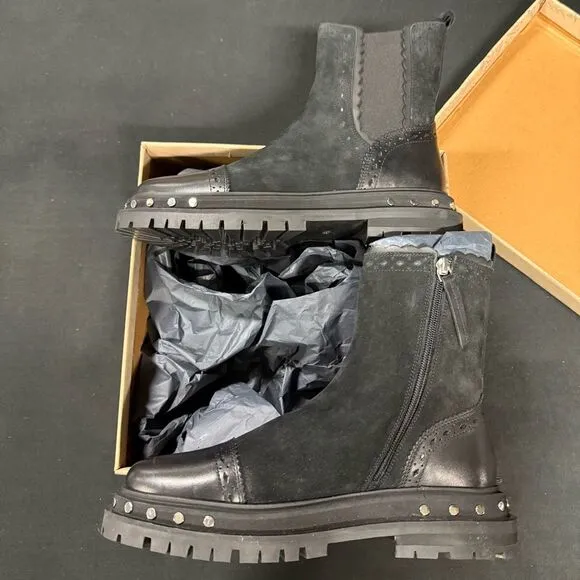 New Free People Tate Black Studded Chelsea Boots 8