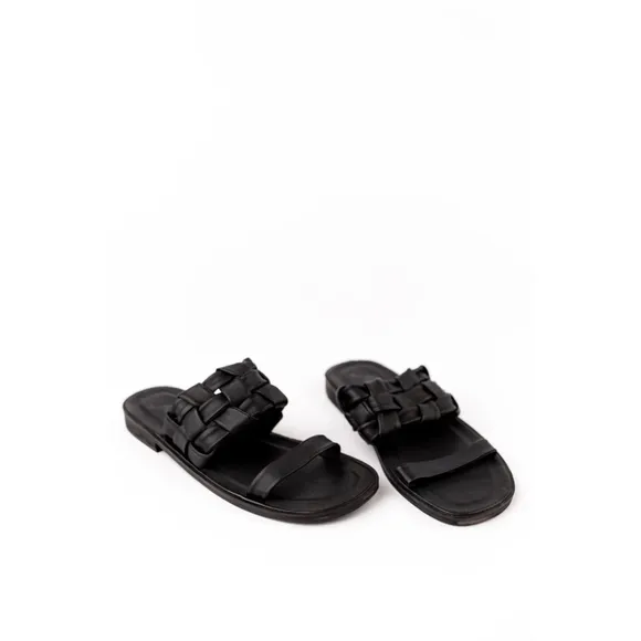 New Free People Woven River Sandal Flats Black $98 - EU 37 (US Women's 6.5) M