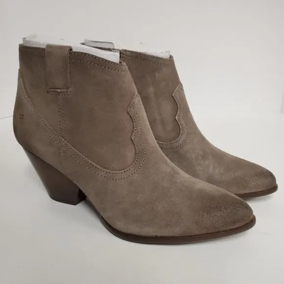 NEW FRYE REINA BOOTIE:TAUPE SUEDE‎ ANKLE BOOTS