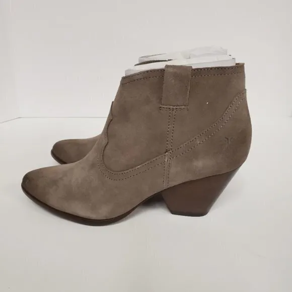 NEW FRYE REINA BOOTIE:TAUPE SUEDE‎ ANKLE BOOTS