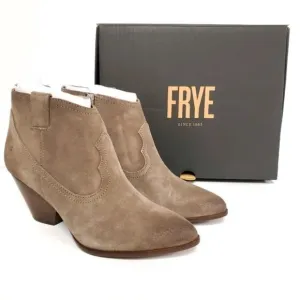 NEW FRYE REINA BOOTIE:TAUPE SUEDE‎ ANKLE BOOTS