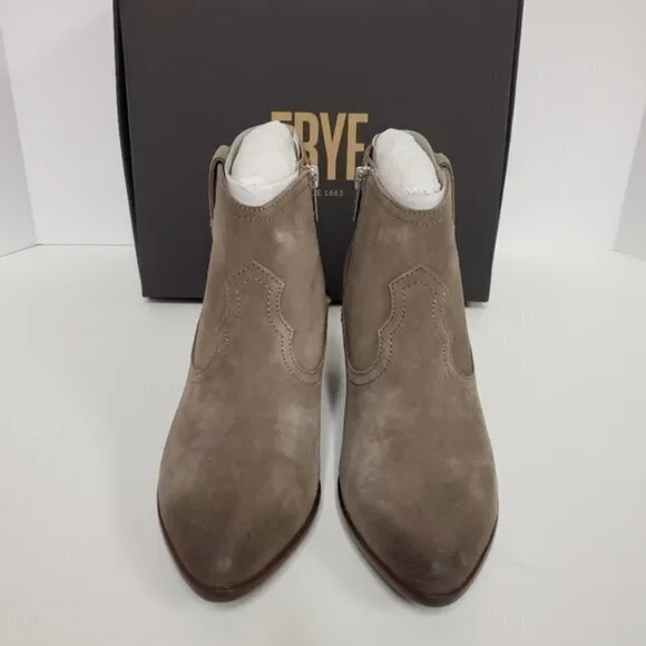 NEW FRYE REINA BOOTIE:TAUPE SUEDE‎ ANKLE BOOTS