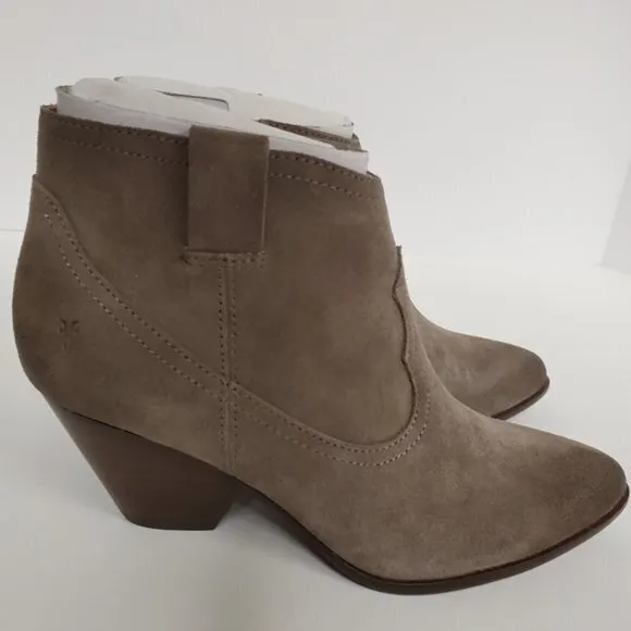 NEW FRYE REINA BOOTIE:TAUPE SUEDE‎ ANKLE BOOTS