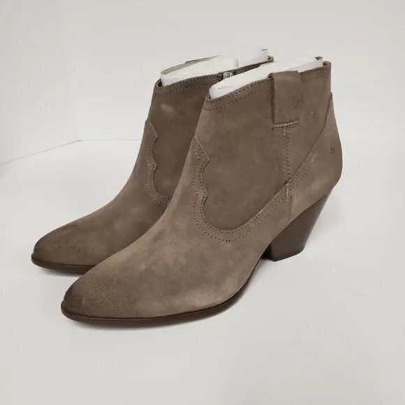 NEW FRYE REINA BOOTIE:TAUPE SUEDE‎ ANKLE BOOTS