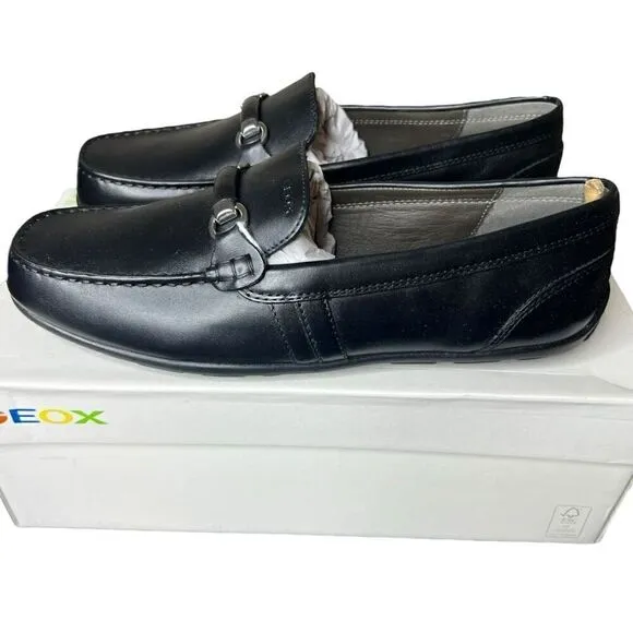 NEW Geox Boys' Penny Loafers Black Size 41C EU / 7C US (Big Kid)