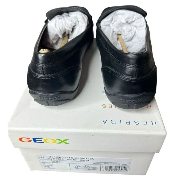 NEW Geox Boys' Penny Loafers Black Size 41C EU / 7C US (Big Kid)