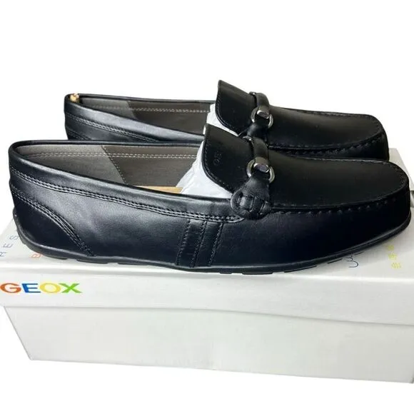 NEW Geox Boys' Penny Loafers Black Size 41C EU / 7C US (Big Kid)