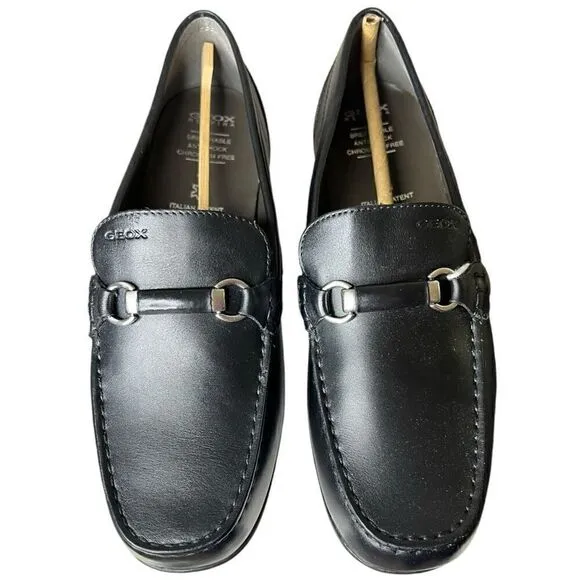 NEW Geox Boys' Penny Loafers Black Size 41C EU / 7C US (Big Kid)