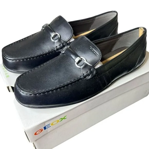 NEW Geox Boys' Penny Loafers Black Size 41C EU / 7C US (Big Kid)