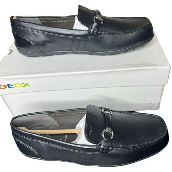 NEW Geox Boys' Penny Loafers Black Size 41C EU / 7C US (Big Kid)