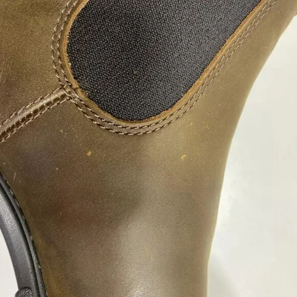NEW HAWX Crazy Horse Chelsea Work Boots Size 10.5D Soft Toe Pull-On Ankle Brown