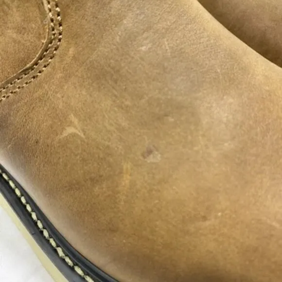 NEW HAWX Crazy Horse Chelsea Work Boots Size 10.5D Soft Toe Pull-On Ankle Brown