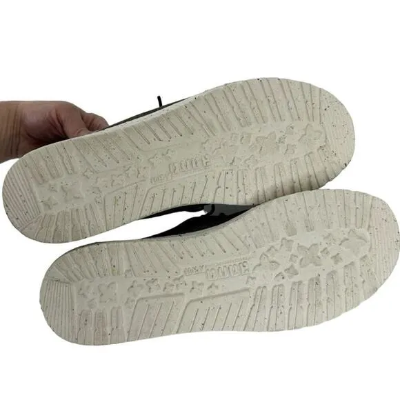 New Hey Dude Men's 14 Wally Eco Linen Loafers Slip On Shoes Dark Brown Natural