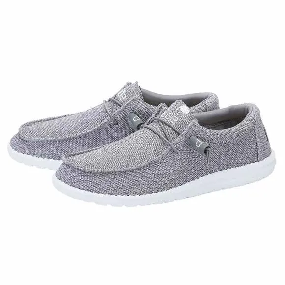NEW HEY DUDE MEN'S WALLY SOX GREY WHITE SIZE 8 | MEN’S SHOES | MEN'S LACE UP LOA