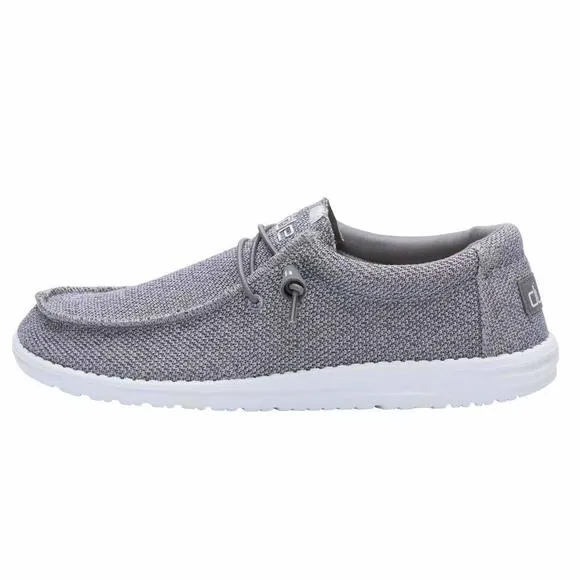 NEW HEY DUDE MEN'S WALLY SOX GREY WHITE SIZE 8 | MEN’S SHOES | MEN'S LACE UP LOA