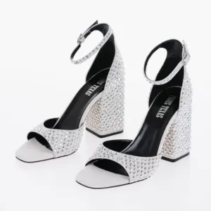 NEW IN BOX Paris Texas Holly Fiona 100mm Heeled Sandals in Silver Diamond 8.5