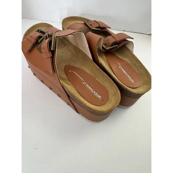 NEW Intentionally Blank Cooper 2 Platform Leather Sandals Rule Breaker 40 US 9.5
