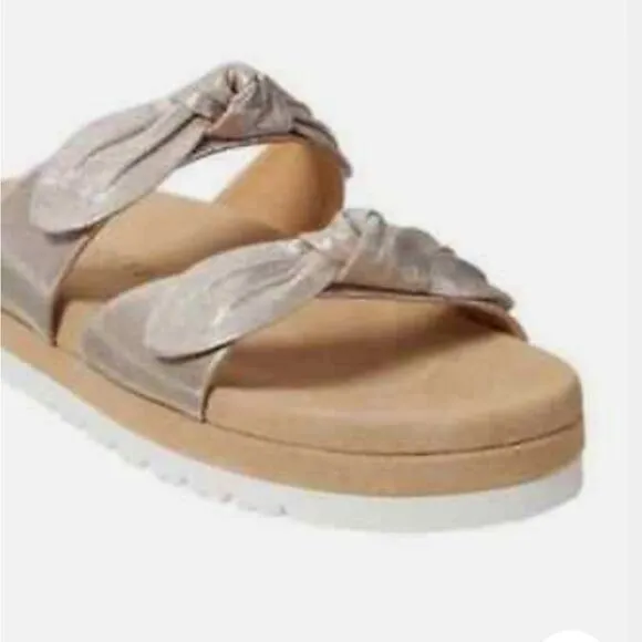 New Jack Rogers Platinum Double-Knot Monica Leather Sandal - Women size 8