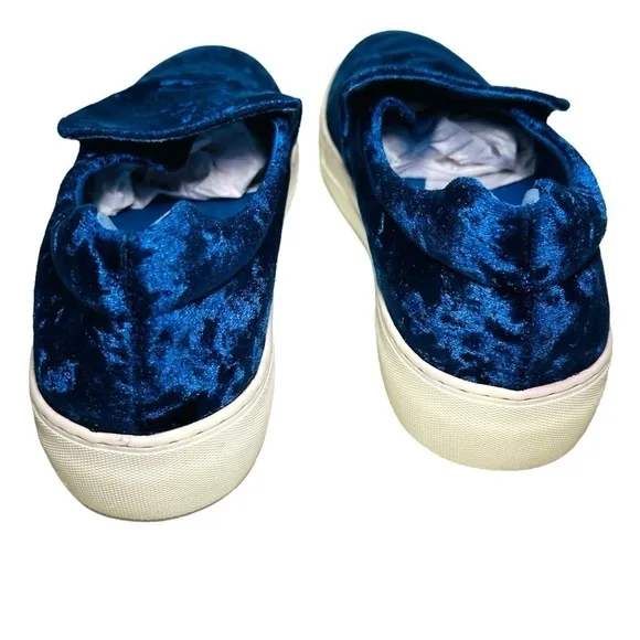 New J/SLIDES Acer Crushed Royal Blue Velvet Slip-On Casual Sneakers size 7.5
