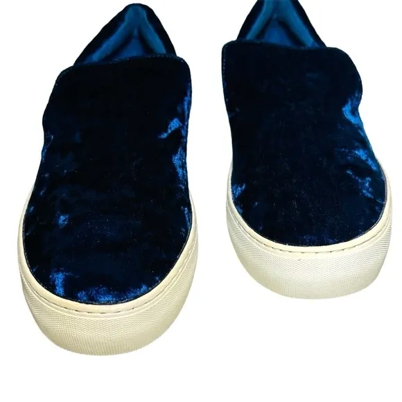 New J/SLIDES Acer Crushed Royal Blue Velvet Slip-On Casual Sneakers size 7.5