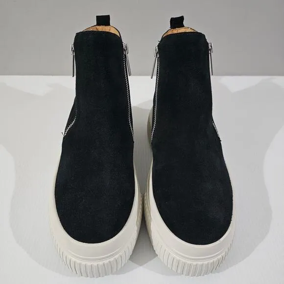 NEW J/Slides Wyona Sneaker Platform Waterproof Zip Up Black Suede Size 10
