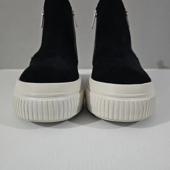 NEW J/Slides Wyona Sneaker Platform Waterproof Zip Up Black Suede Size 10
